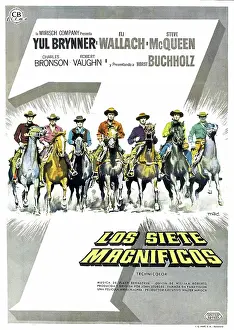 Horseback Prints: THE MAGNIFICENT SEVEN, poster, from left: Steve McQueen