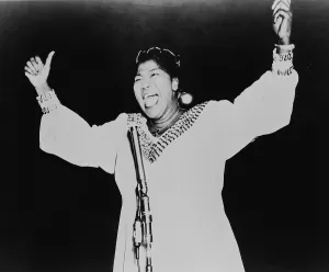 Mahalia Prints: Mahalia Jackson (1911-1972), African American gospel singer in performance. 1966