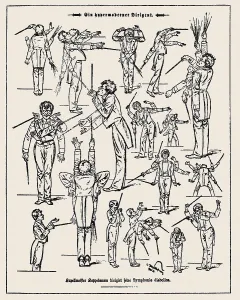 Viennese Prints: MAHLER, Gustav (1860-1911). Caricature of Mahler conducting a symphony