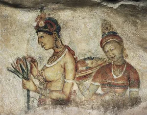 5th C Prints: Maidens among clouds. 5th c. SRI LANKA