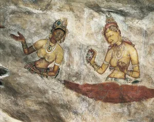 5th C Prints: Maidens among clouds. 5th c. SRI LANKA