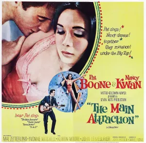 1962 Movies Prints: THE MAIN ATTRACTION, US poster art, from left: Pat Boone, Nancy Kwan, 1962