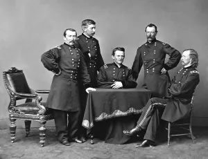Chairs Prints: Major Gen. Philip Sheridan and the staff of the Cavalry Corps of the Army of the Potomac