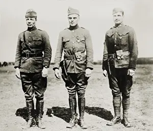 First Family Prints: Major Theodore Roosevelt Jr. with two other soldiers