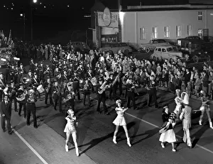 Lcgr1409 Prints: Majorettes lead the Fire Prevention Week Parade in Oak Ridge