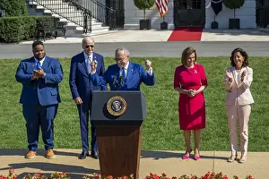 Chuck Prints: Majority Leader Chuck Schumer speaks at the White House