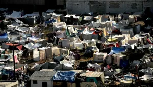 Geologic Prints: Make shift shelters in downtown Port Au Prince Haiti after 7