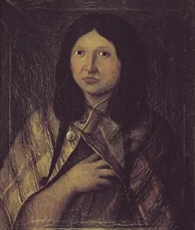 Ethnographic Prints: Malaspina expedition. Portrait of a Indian girl form Patagonia