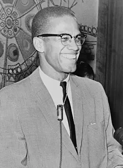 Black Power Prints: Malcolm X (1925-1965) speaking in 1964