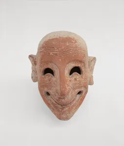 Human Representation Prints: Male mask in terracotta, by Unknown Artist
