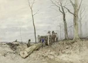 Labor Prints: The Mallejan, by Anton Mauve, c. 1860-80. Dutch watercolor painting