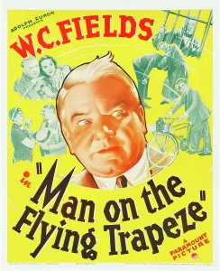 Bicycle Prints: MAN ON THE FLYING TRAPEZE, W.C. Fields, Mary Brian on window card, 1935