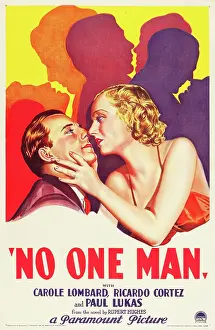 Ricardo Prints: NO ONE MAN, from left on US poster art: Ricardo Cortez, Carole Lombard, 1932