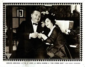 Morrauc 1imgs Prints: THE OTHER MAN, lobbycard, left: Roscoe Fatty Arbuckle, 1916