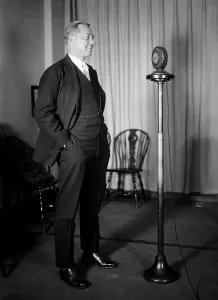 Images Dated 17th October 2007: Man with microphone, circa 1920s
