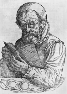 Vision Prints: A man reading with the aid of spectacles from OPHTHALMODOULEIA