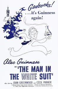 Necktie Prints: THE MAN IN THE WHITE SUIT, Alec Guinness on poster art, 1951