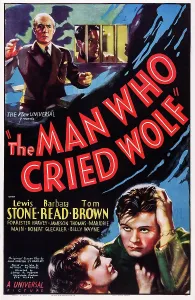 December Prints: THE MAN WHO CRIED WOLF, US poster, Lewis Stone, Barbara Read, Tom Brown, 1937