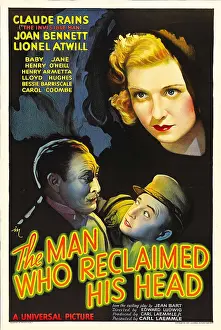 Atwill Prints: THE MAN WHO RECLAIMED HIS HEAD, Lionel Atwill, Claude Rains, Joan Bennett, 1934