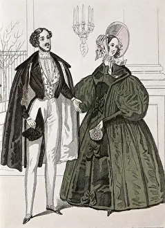 Sleeve Prints: Man and woman dressed in the fashion of the first half of 19th c