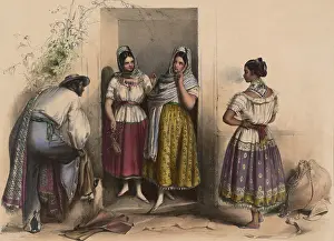 Mexicans Prints: A man and three women from Puebla