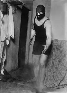 Halloween Prints: Man in wrestling mask, circa 1940s