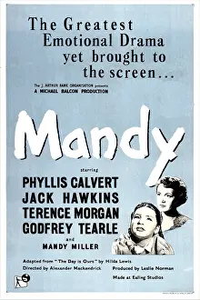 3lmpy Prints: MANDY, (aka CRASH OF SILENCE), US poster, from left: Mandy Miller, Phyllis Calvert, 1952