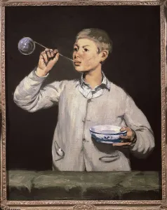 1867 Prints: MANET, douard (1832-1883). Boy blowing bubbles