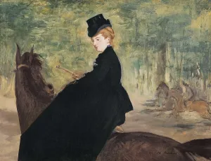 MANET, douard (1832-1883). Portrait of Marie Lafebure on Horseback. 1875. Impressionism. Oil on canvas. BRAZIL. Sao Paulo. Sao Paulo Museum of Art