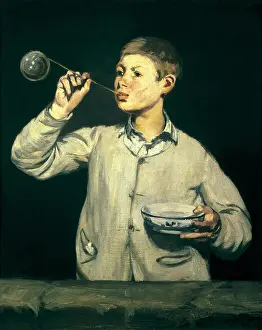 Players Prints: MANET, edouard (1832-1883). Boy blowing bubbles