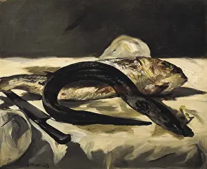 Nourishment Prints: MANET, edouard (1832-1883). Still Life with Eel and Red Muller