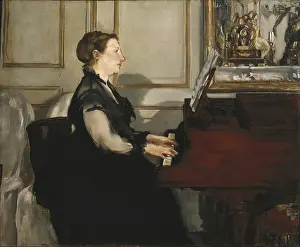 Manet Prints: MANET, edouard (1832-1883). Madame Manet at the Piano (Madame Manet au piano)