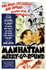 Phil Prints: MANHATTAN MERRY-GO-ROUND, Leo Carillo, Phil Regan, Ann Dvorak, 1937, poster