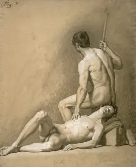 Charcoal Prints: Two Manly Nudes (Due nudi virili)