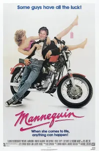 Motorcycle Prints: MANNEQUIN, US poster, from left: Kim Cattrall