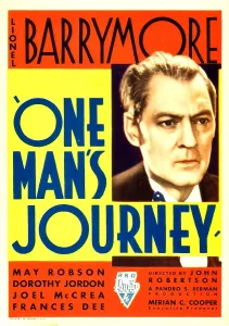 Lionel Prints: ONE MAN'S JOURNEY, Lionel Barrymore on midget window card, 1933