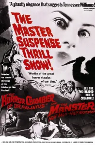 Silhouette Prints: THE MANSTER, (aka THE SPLIT), on double bill poster with THE HORROR CHAMBER OF DR