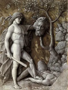 Quattrocento Prints: MANTEGNA, Andrea (1431-1506). David with the Head of Goliath