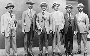 Bsloc1608 Prints: Manuel Luis Quezon, (3rd from left) with representatives from the Philippine Independence Mission