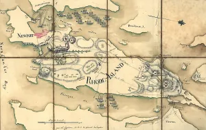 Rhode Island Prints: Map of The Battle of Rhode Island