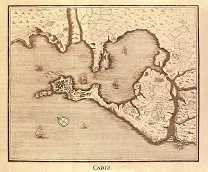Journey Prints: Map of Cadiz by Antonio Ponz (1794)