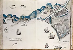Coastlines Prints: Map of the coast of New Spain. Ms