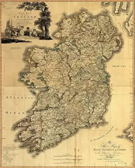 Images Dated 14th November 2007: Map of Ireland from 18th century