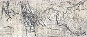 Rocky Mountains Prints: A map of Lewis and Clark's track