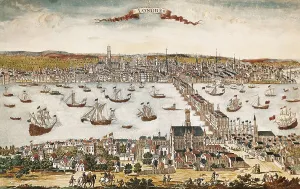 Panorama Prints: Map of London in 18th c. Engraving. AISA/Everett Collection**US SALES ONLY**