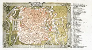 Madrid Prints: Map of Madrid (1762) by Ventura Rodrguez and published in 'La gua de forasteros' (1765)