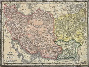 Persia Prints: Map of Persia, Afghanistan and Beluchistan (Pakistan). 1881