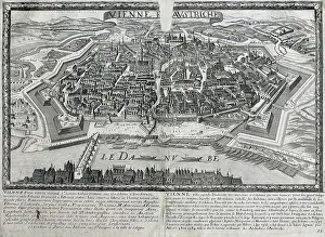 Austria Prints: Map of Vienna (17th c.) by the family Jollain