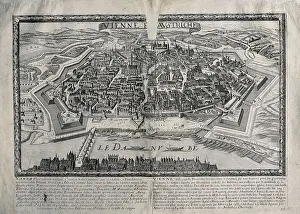 Panorama Prints: Map of Vienna by the family Jollain