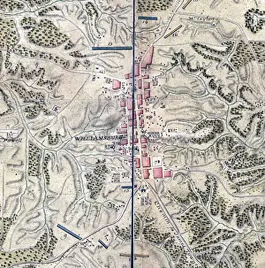 Williamsburg Prints: Map of Williamsburg in Virginia